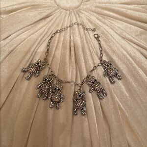 Teddy bear Austrian crystal charm bracelet